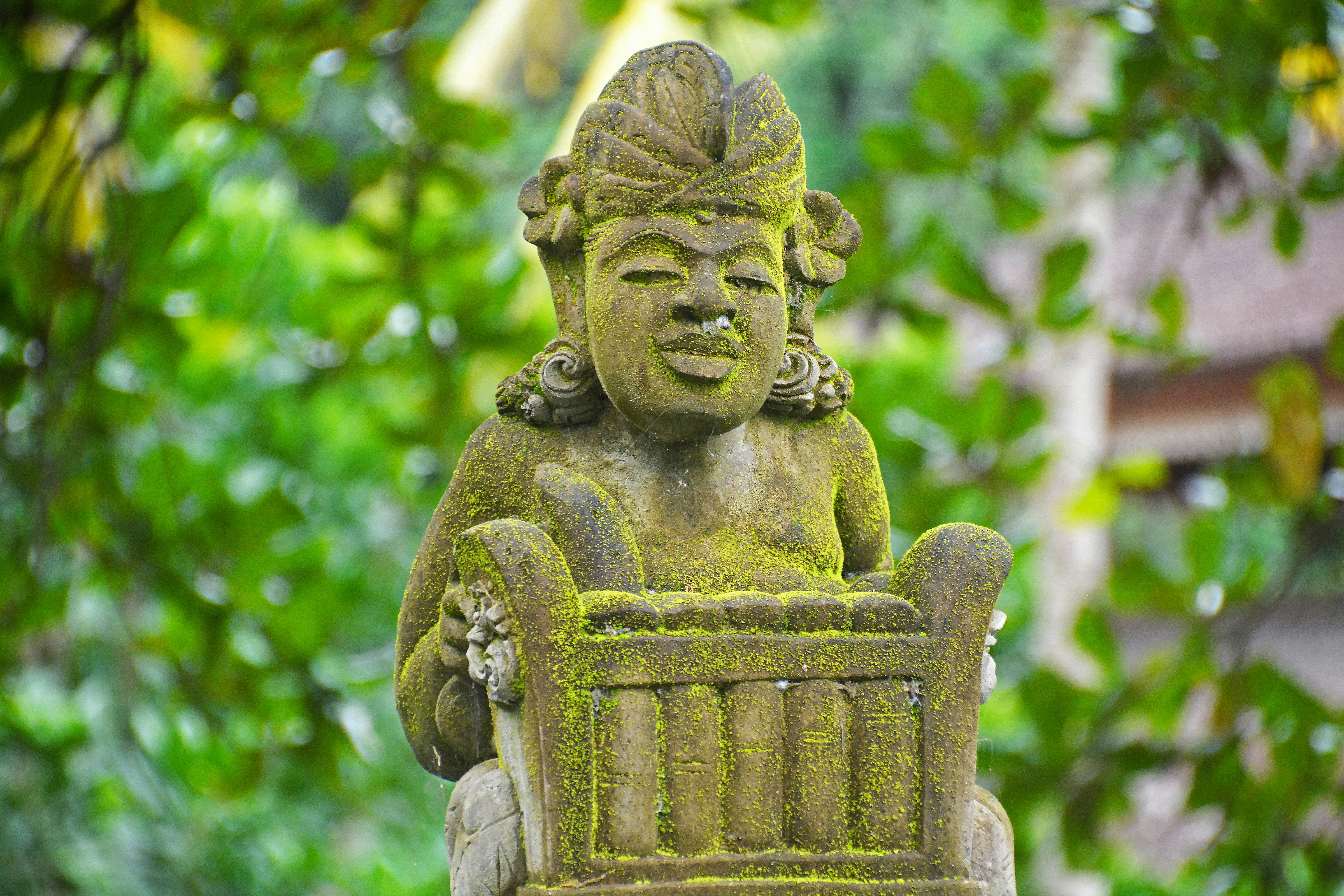 gold buddha statue near green leaf tree during daytime